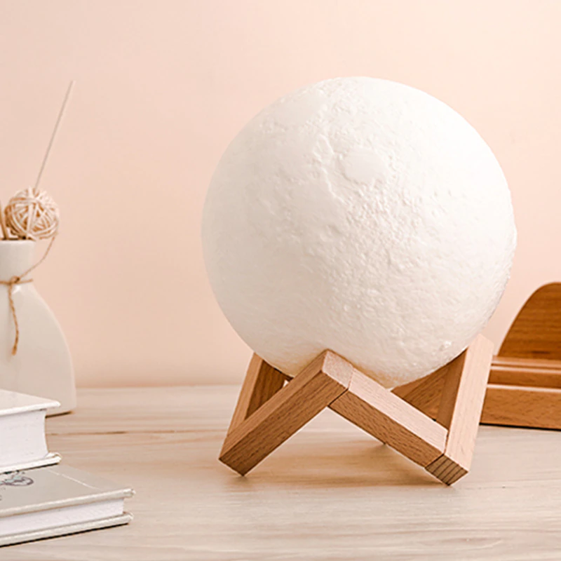 Led Moon Lamp - 3D Printed Lunar Lamp - Battery Powered Colorful -...