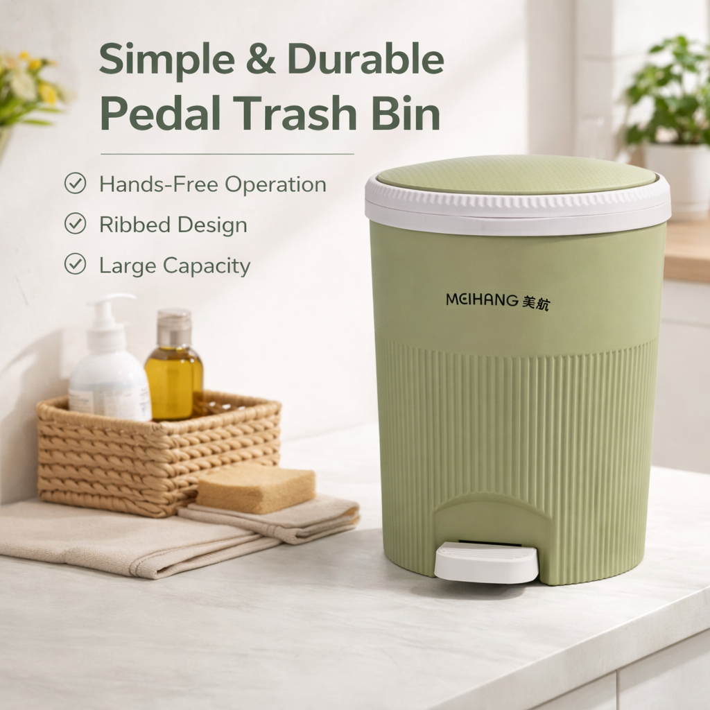 Royal Round Garbage Bin with Pedal - Image 3