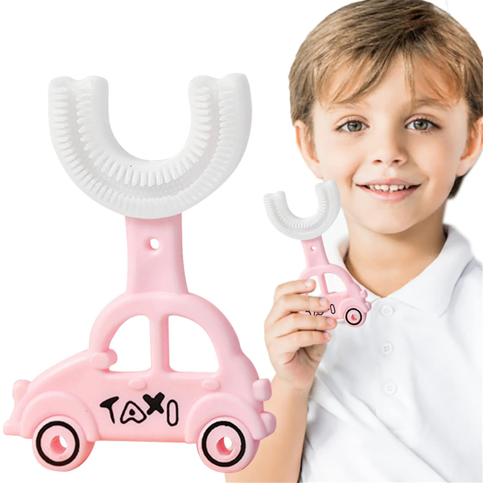 Silicon Toothbrush  Taxi Design Portable Hand-Held Shaped Infant...