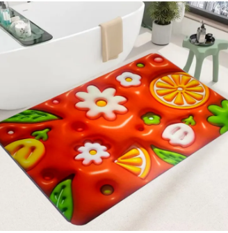 3D Visual Anti-Slip Absorbent Mat, Bath Mat Rug, Quick Dry Super...