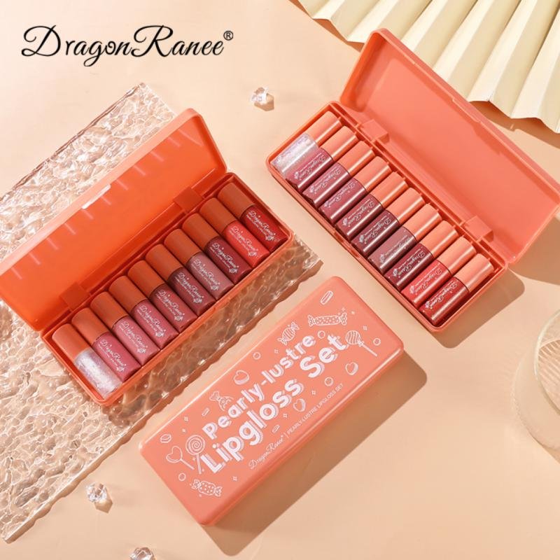 Dragon Ranee 10 Pieces Velvet Matte Pink Lipstick Set Sexy Long...