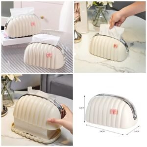 Decorative Shell Tissue Box Case Elegant and Modern Napkin Holder