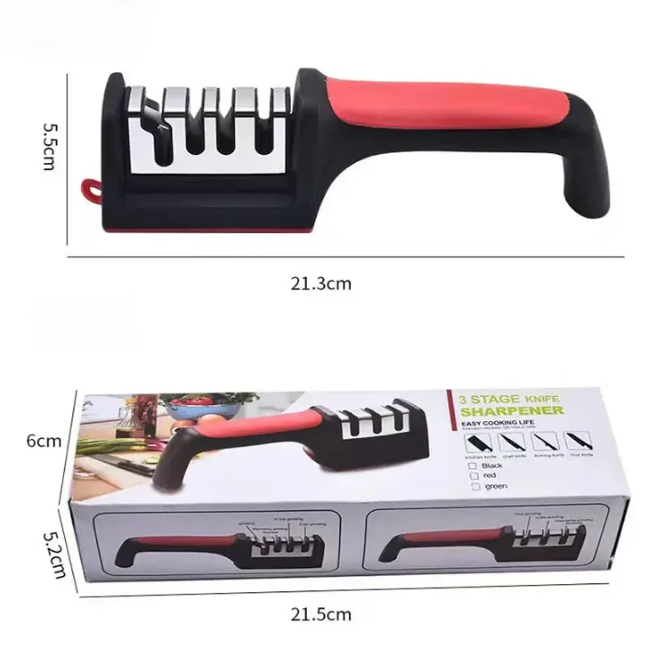 3-In-1 Diamond Coated Knife Sharpener Set with Ceramic Peeler - Image 3