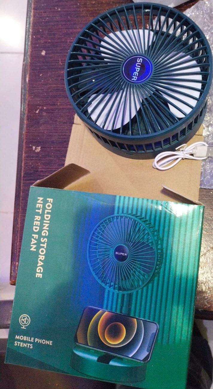 Folding Telescopic Floor Fan 3 Gears Summer Silent Desktop... - Image 5