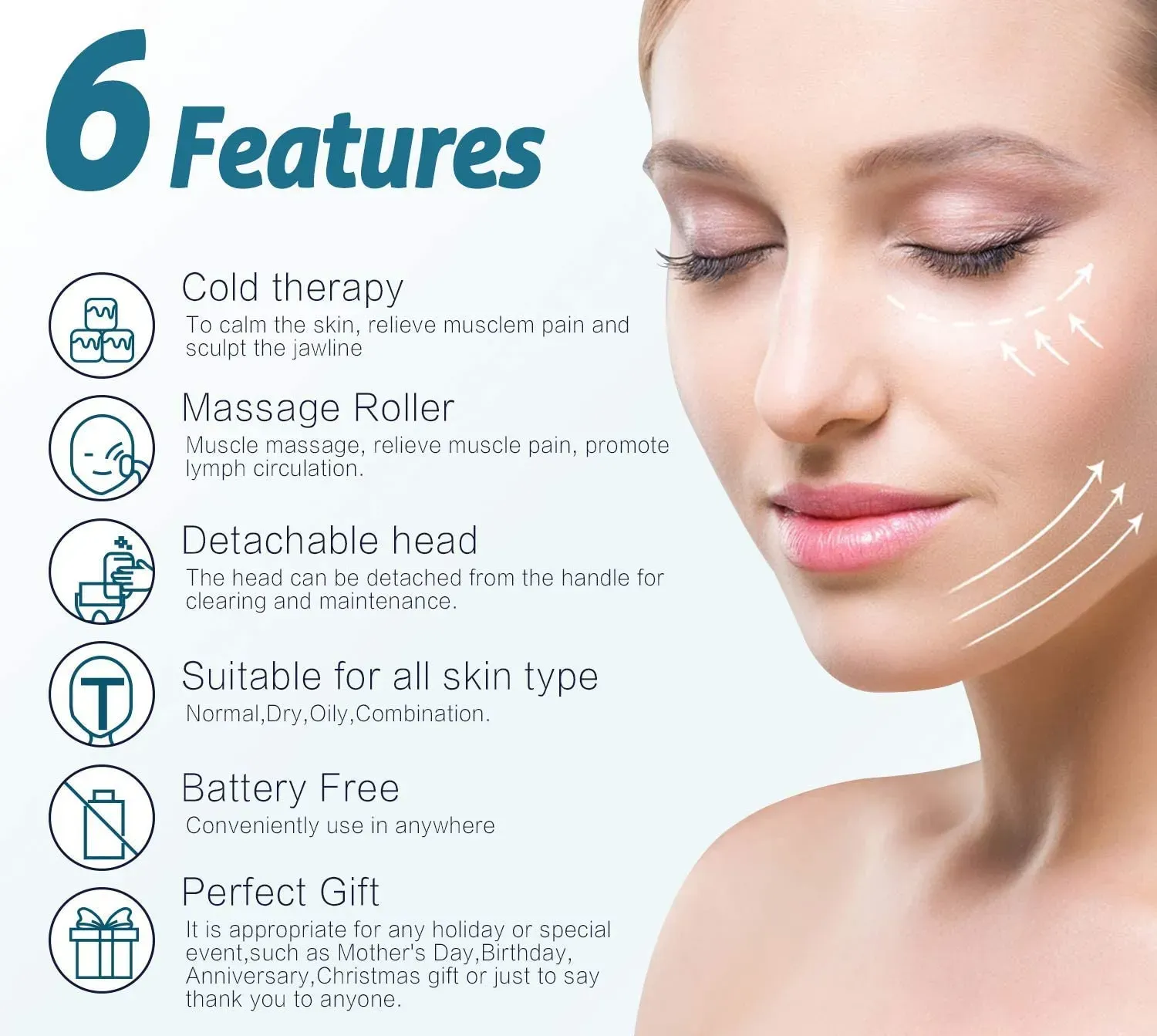 Marzahar Ice Roller For Face &Amp; Eye Puffiness Relief, Cold Gel...
