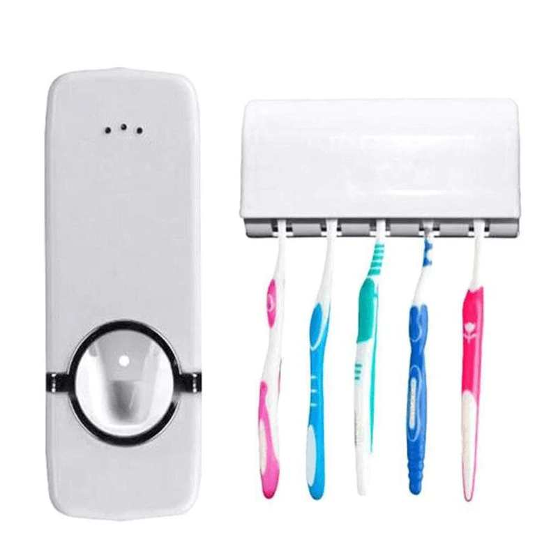 Automatic Toothpaste Dispenser with Toothbrush Holder Easy Use Bathroom - Image 3