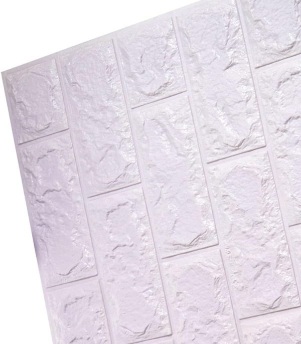 (1Piece )3D Wall Stickers Faux Brick White Brick - Image 2