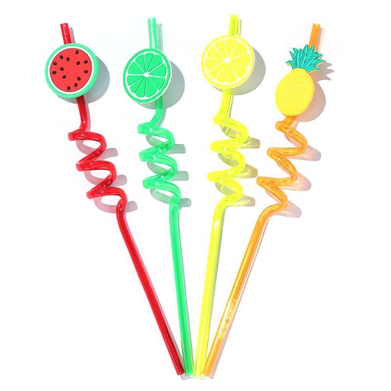 4Pcs Cartoon Lime Lemon Pineapple Watermelon Plastic Spiral... - Image 3