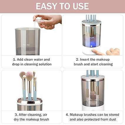 3 In 1 Electric Makeup Brush Cleaner Makeup Brushes Drying Rack... - Image 3