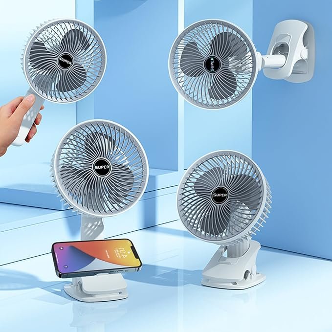 New Portable 3 Gears Rechargeable Desktop Fan Low Noise Air... - Image 3
