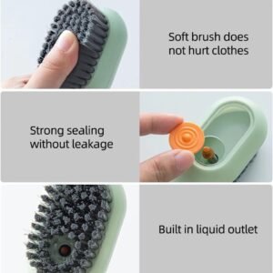 Multi-Purpose Shoe Brush Soft Bristle Automatic Liquid Long Handle...