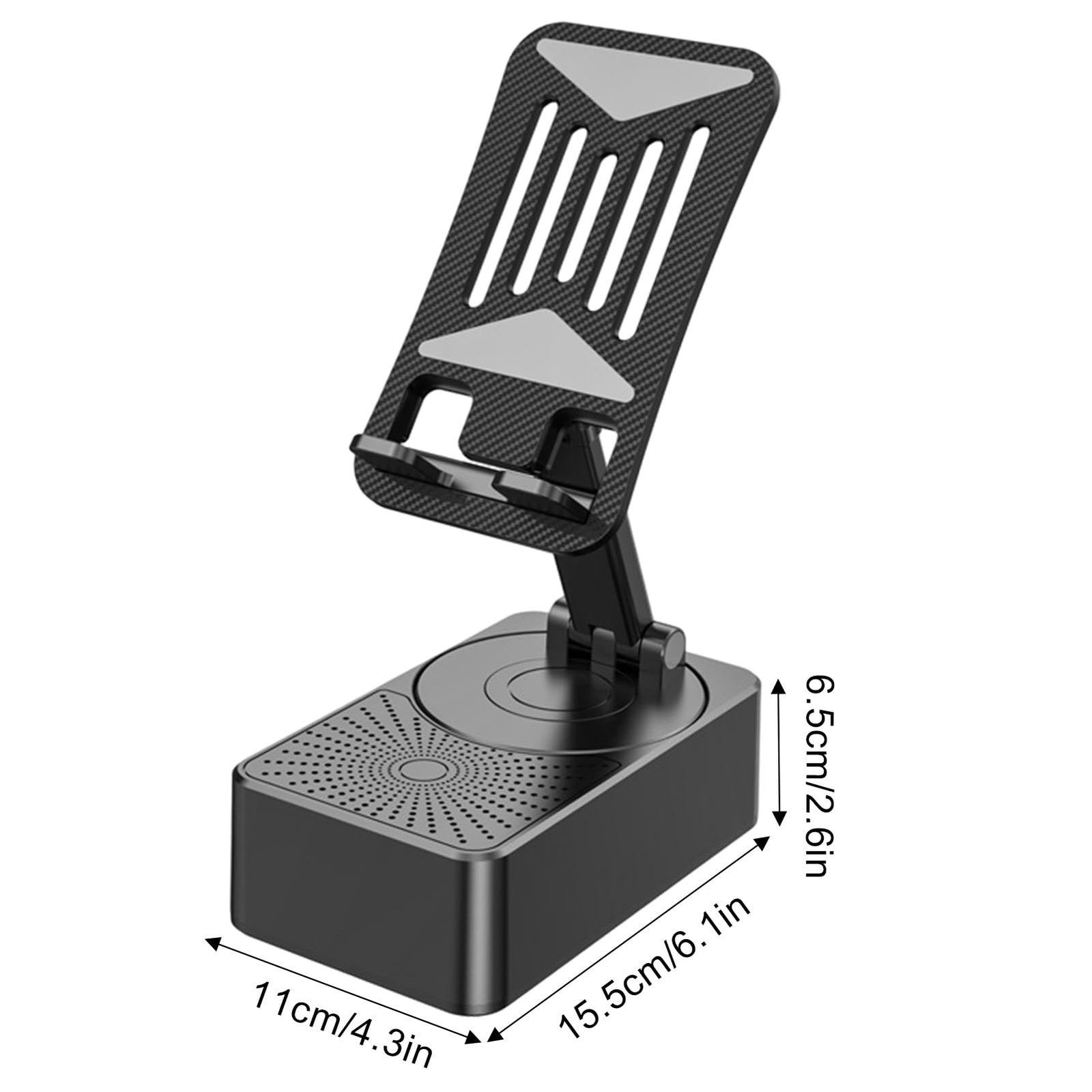 3-In-1 Rotating Foldable Mobile Phone Stand with Built-In Bluetooth Speaker - Image 5