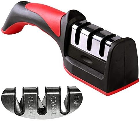 3-In-1 Knife Sharpener With Fruit And Meat Knife Peeler.3-Stage...