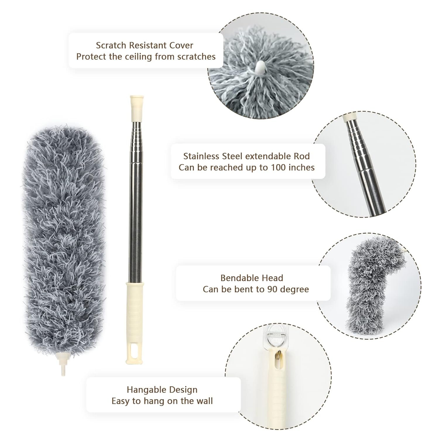 Grey Flexible Microfiber Duster - Image 3