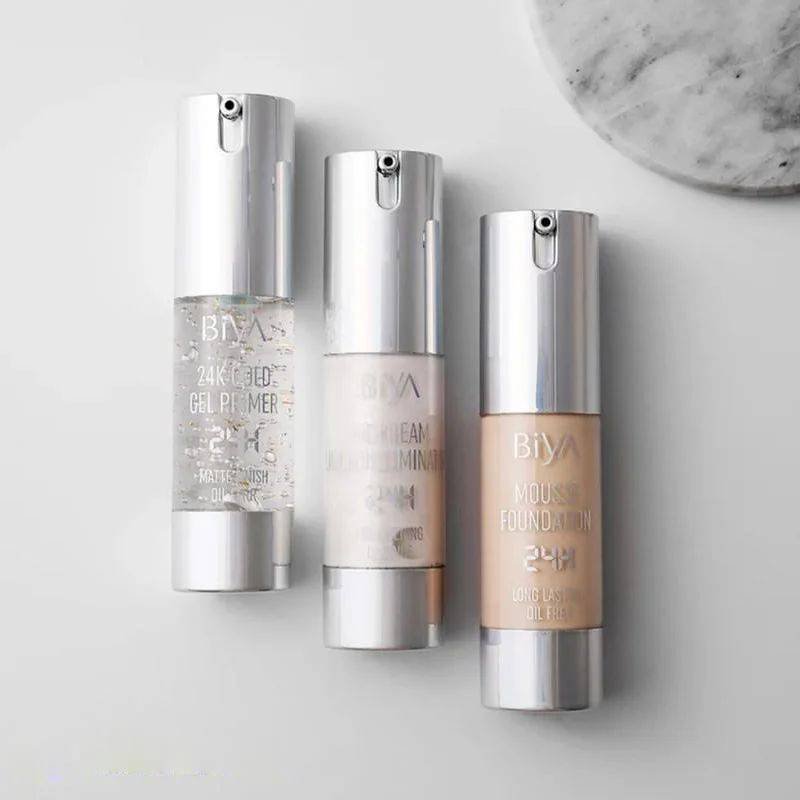 3In1 Biya 24K Gold Gel Primer Foundation Highlighter Set