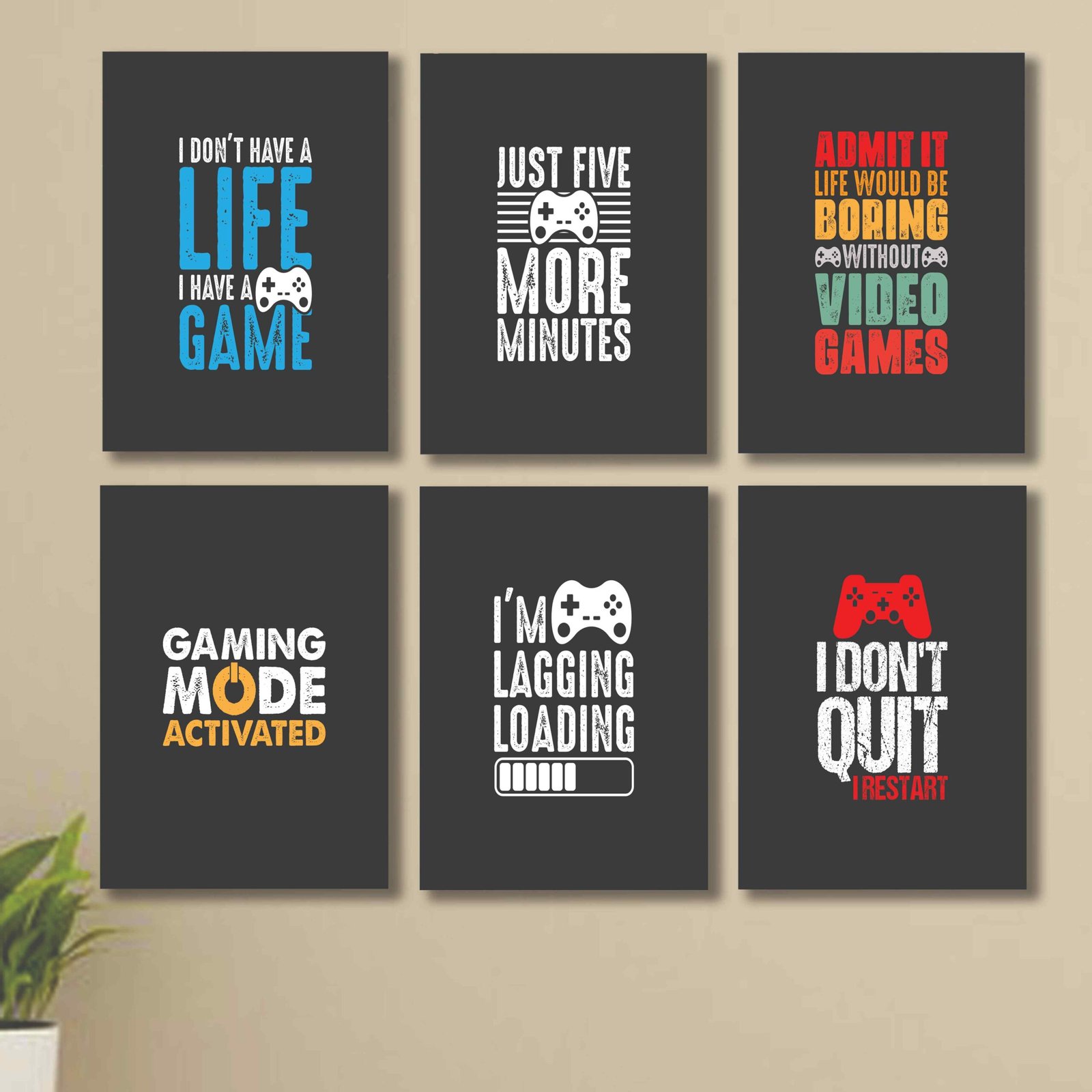 Set Of 6 Wall Art Wooden Phototile Frames For Wall Decor