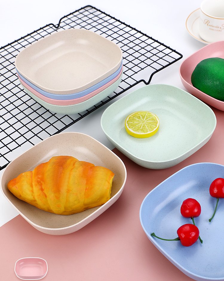 10Pcs Plates Set With Holder (Random Colours) - Image 2