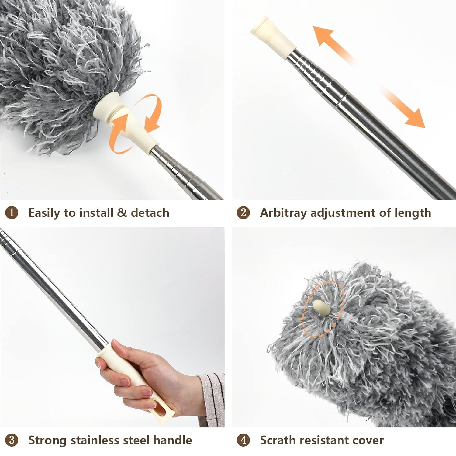 Grey Flexible Microfiber Duster - Image 2
