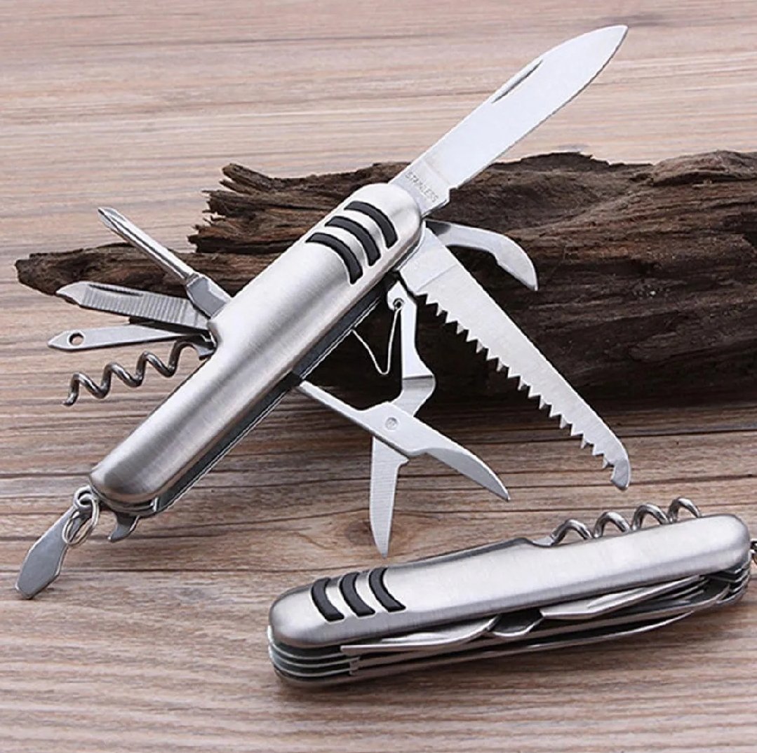 7 in 1 Multifunctional Metal Keychain Stainless Steel Travel Tool - Image 5