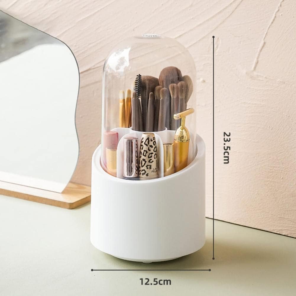 Brush Container Makeup Brush Holder Dust-Proof Rotating Plastic...