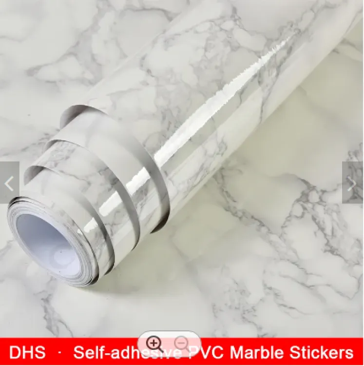 Self Adhesive White Marble Sheet For Kitchen - Anti Oil And Heat...