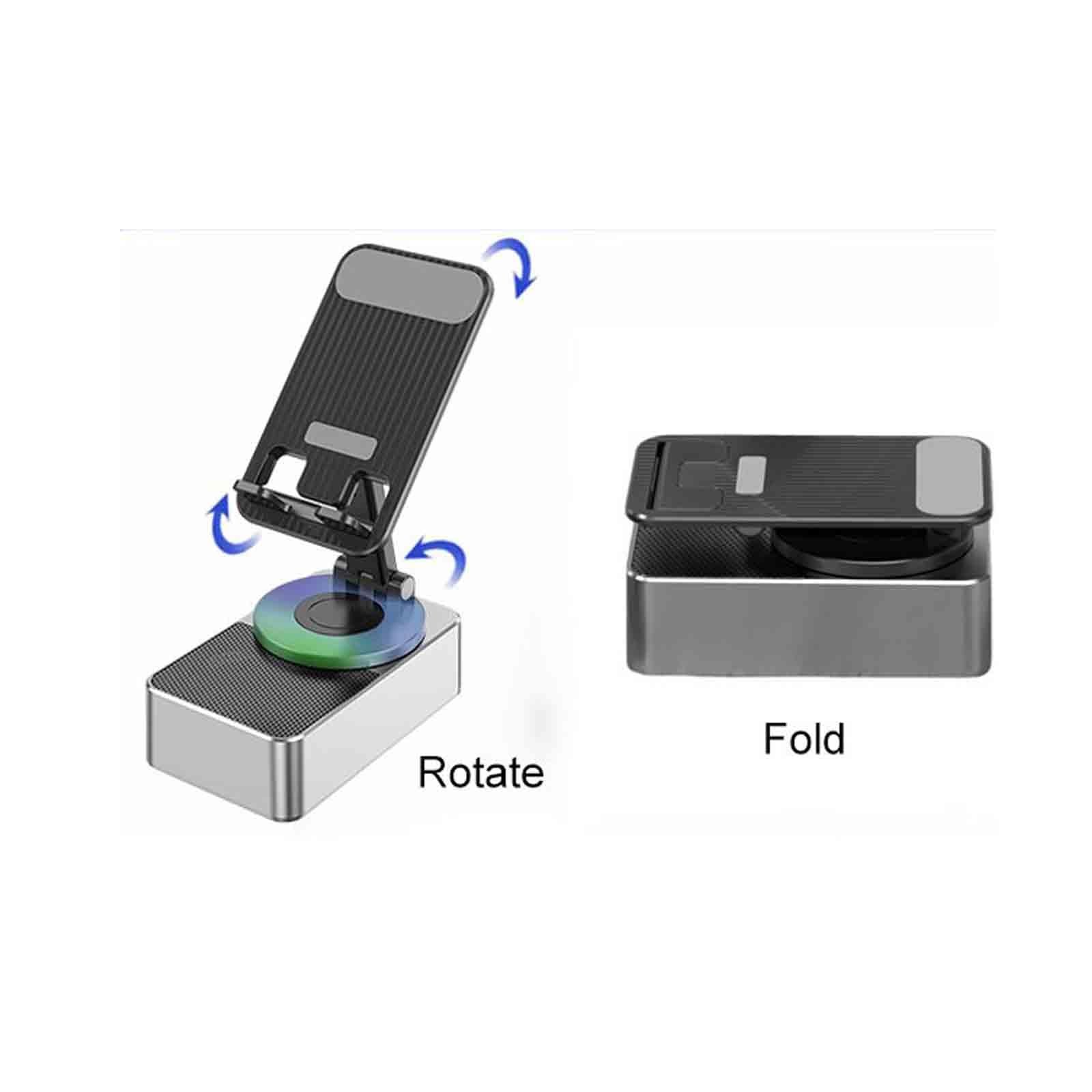 3-In-1 Rotating Foldable Mobile Phone Stand with Built-In Bluetooth Speaker - Image 2