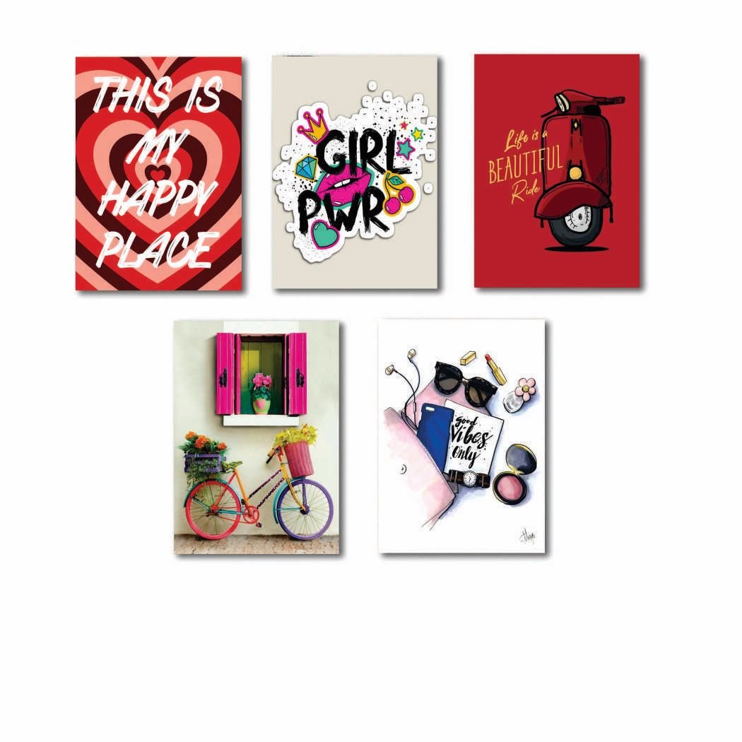 Set of 5 Premium Wall Art Photo Tiles