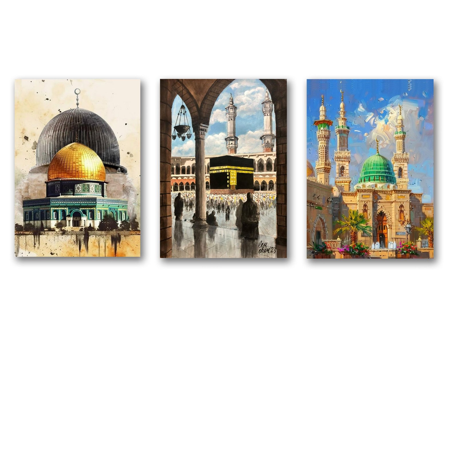 Set of 3 Premium Wall Art Photo Tiles