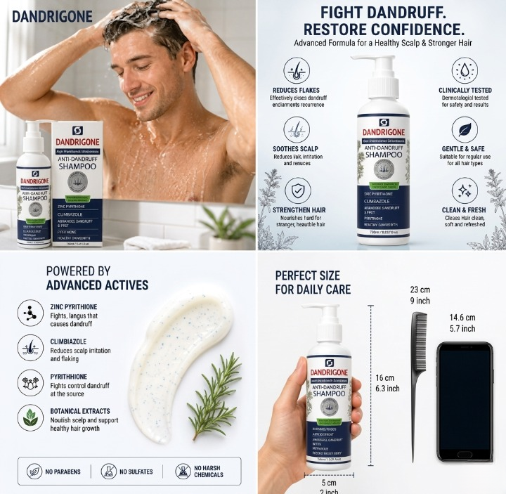 Dandrigone Anti Dandruff Shampoo Advanced Scalp Therapy with Clinical