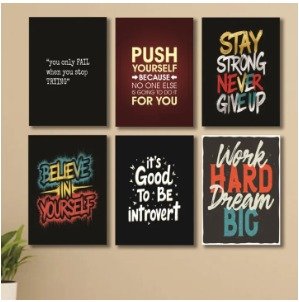 Set of 6 Wooden Photo Tile Wall Art Frames (8×11 Inches)
