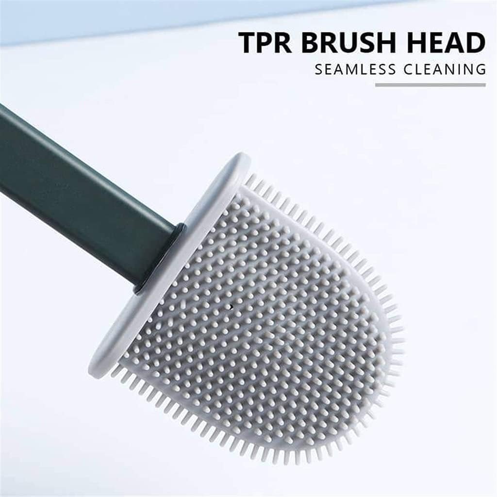 Toilet Brush Silicone Brush Toilet With Quick Drying Holder...