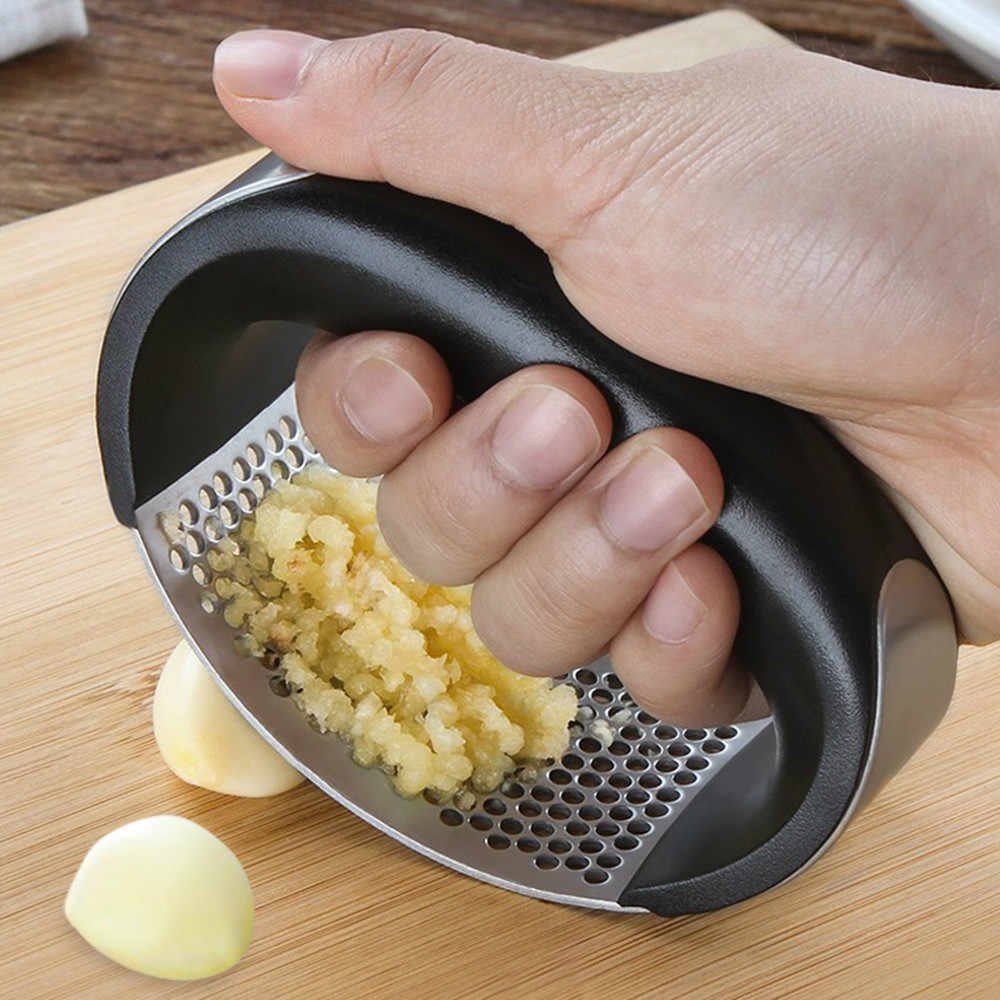 Manual Garlic Press Stainless Steel Handheld Ginger Garlic Curve... - Image 3