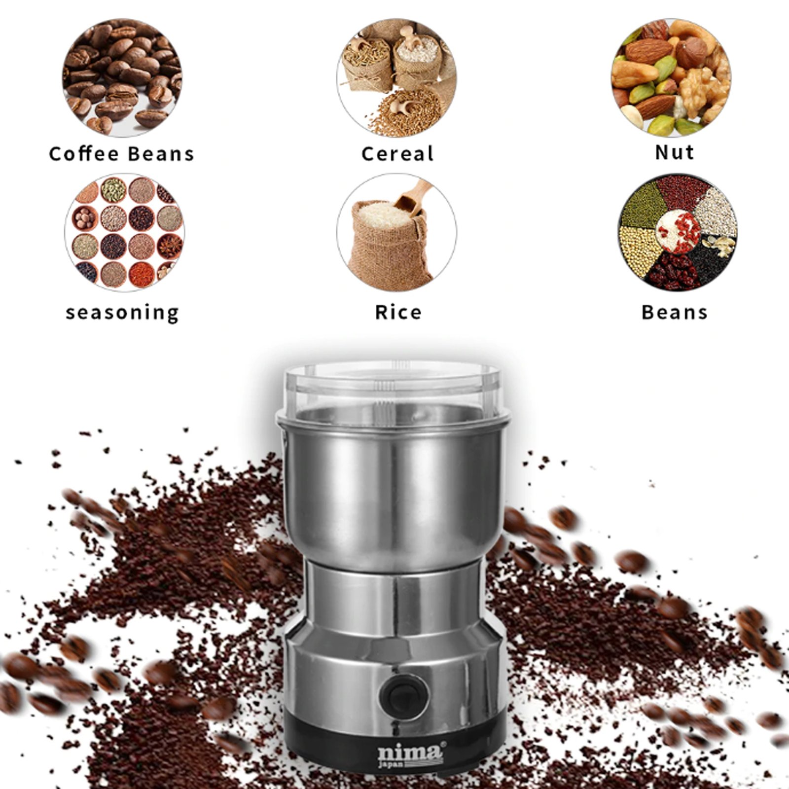 Nima Multi Purpose Electric Coffee Grinder 300Watt Automatic... - Image 4