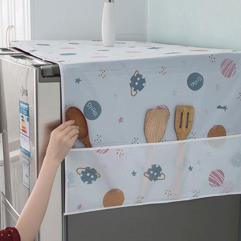 Anti-Dust Waterproof Oil-Proof Refrigerator Fridge Cover (Random... - Image 2