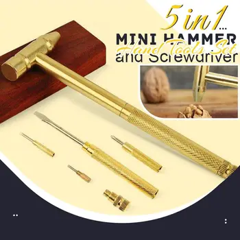 5 In1 Multifunction Mini Craft Strong Hammer And Screwdriver Hand...