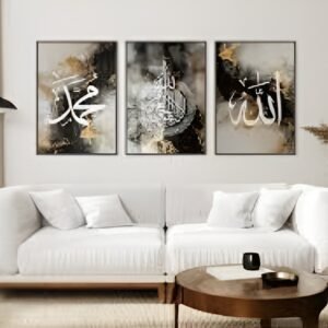 Set of 3 Sticky Wooden Frames for Home Office Wall Decore / Sticky