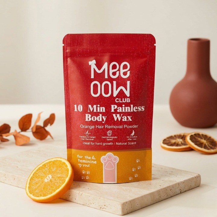 Meeoow Club 10 Min Painless Body Wax – Orange Hair Removal Powder - Image 3