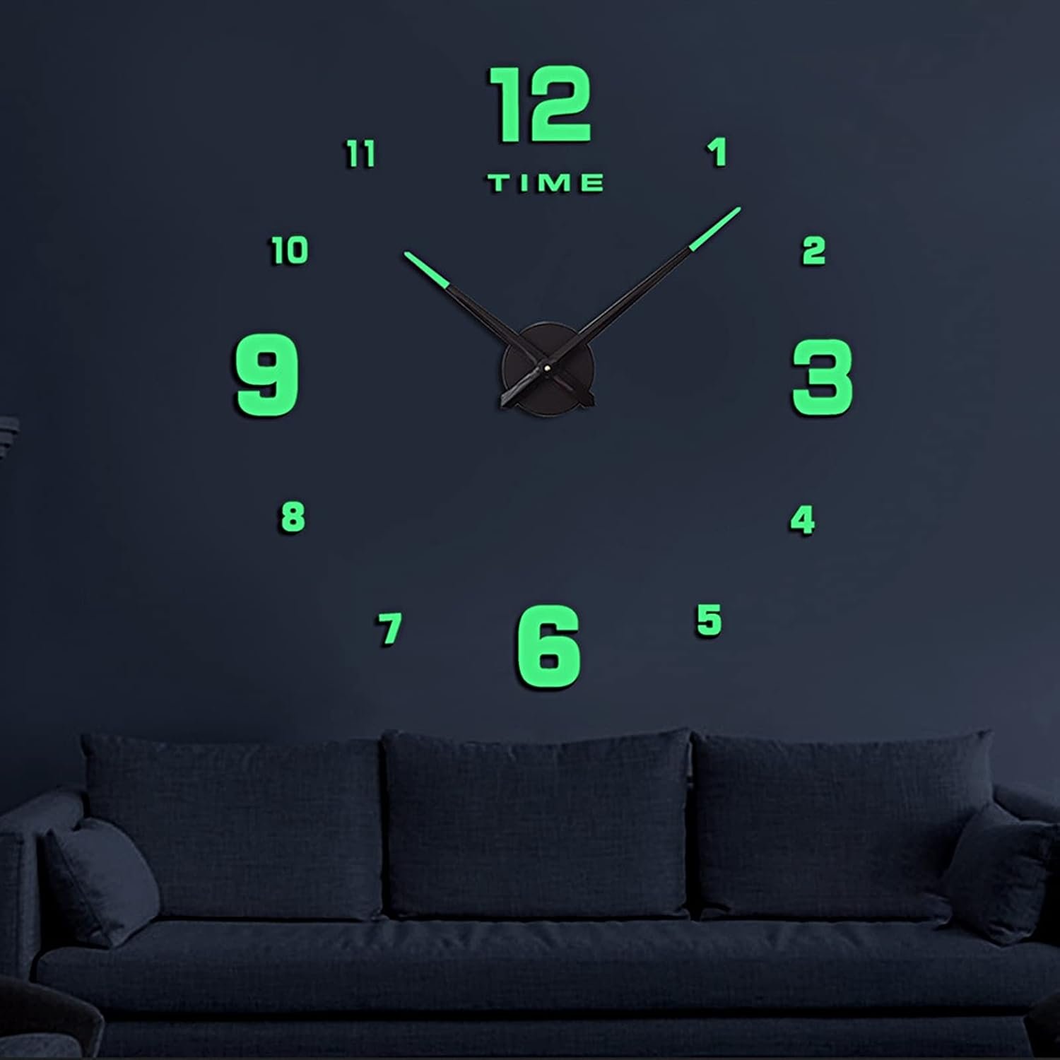 Wooden Numbers Wall Clocks Round Dial Only Glow In The Dark Clock...