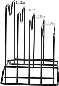 Multifunctional Pot ,Useful Dish Rack,Lid Holder - Metal(Black ) - Image 3