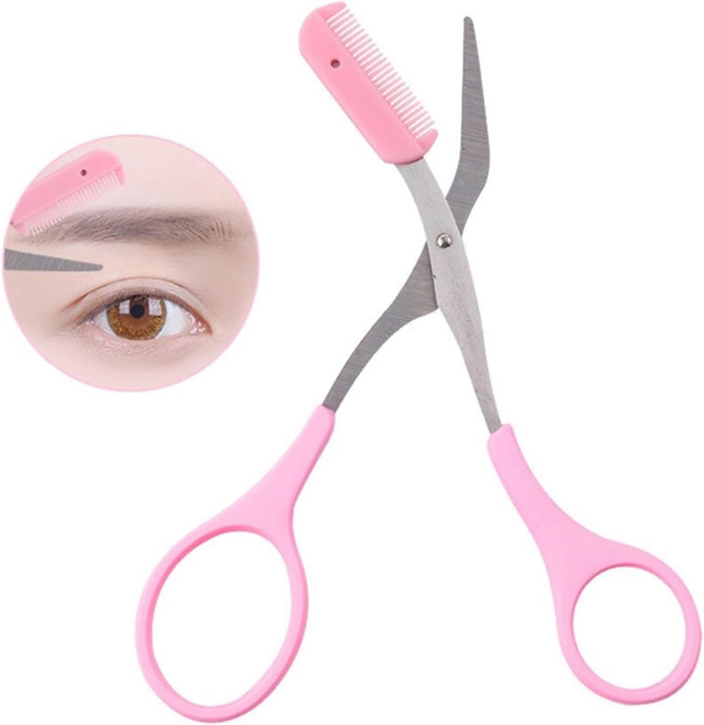 Scissors Eyebrow Trimmer Scissors Comb Stainless Steel Brow Hair... - Image 5