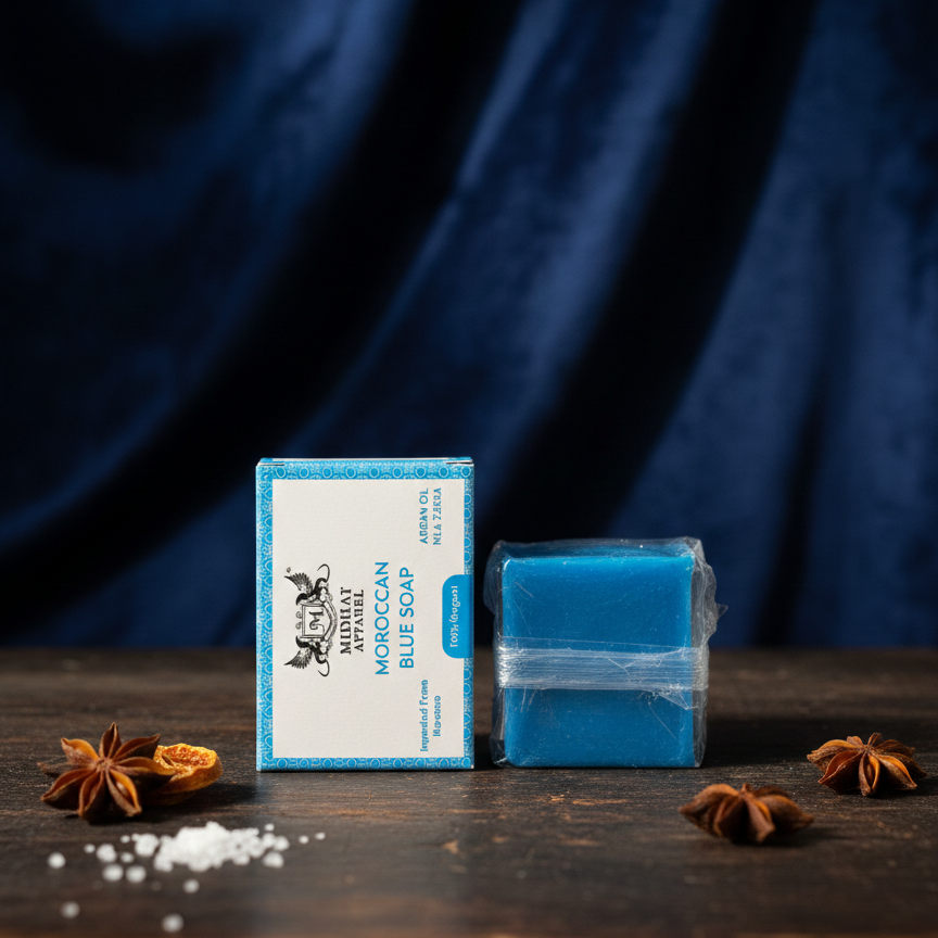 Midhat Apparel Moroccan Blue Soap with Premium Quality Gentle Cleansing - Image 3