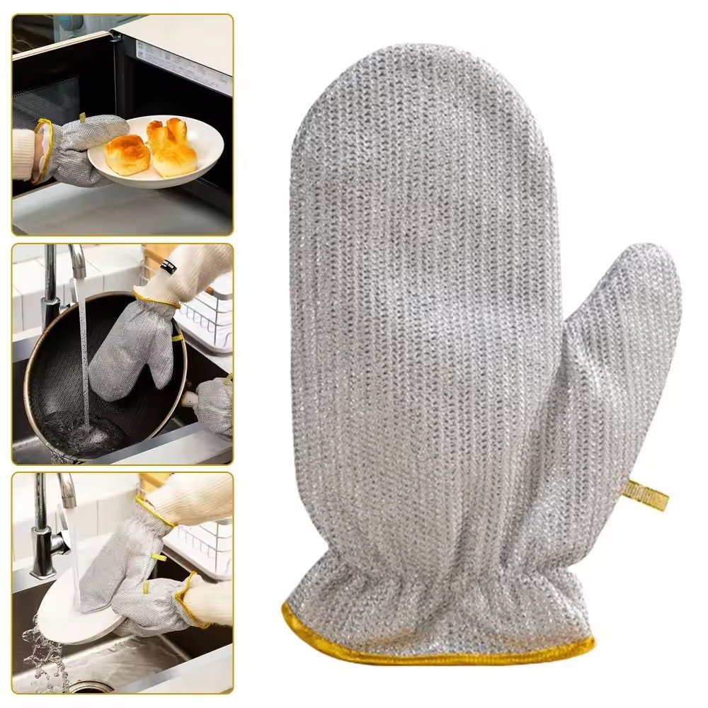 Title: Heavy-Duty Silver Heat-Resistant Oven Mitts - Image 2