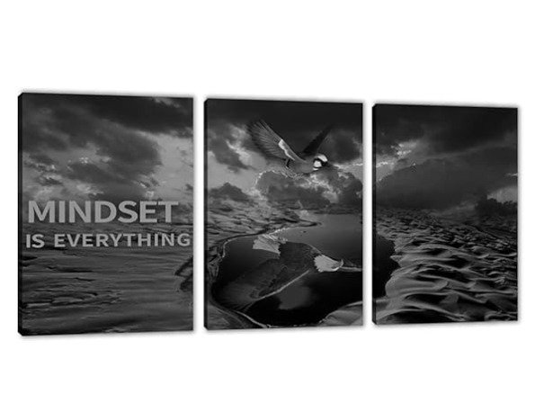 Set of 3 Motivational Sticky Canvas Frames for Wall Decore / Sticky