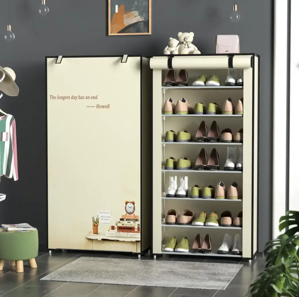 8 Layer Portable Dustproof Shoe Rack Shoe Rack Storage Closet... - Image 3