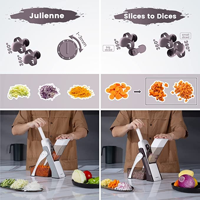 Mandoline Food Slicer Vegetable Cutter, Safe Food Chopper (Random... - Image 2