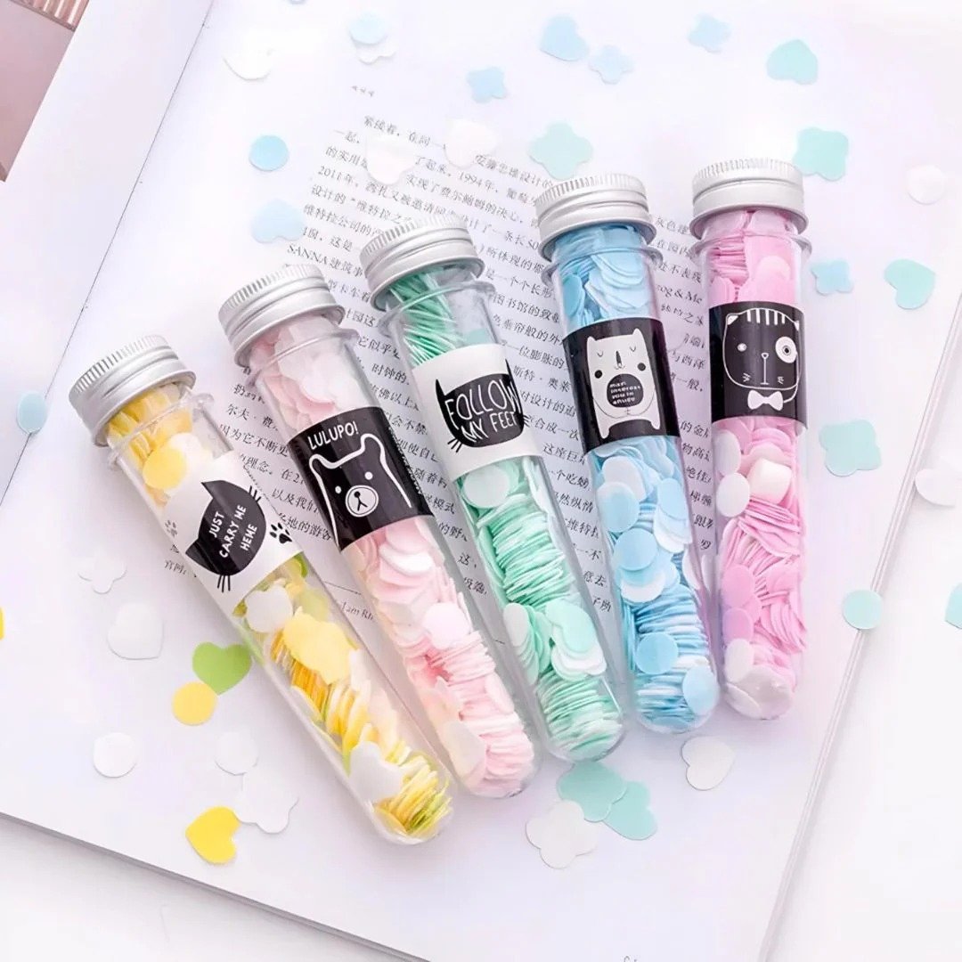 100 Pcs Disposable Flower Paper Soap with Portable Tube - Image 2