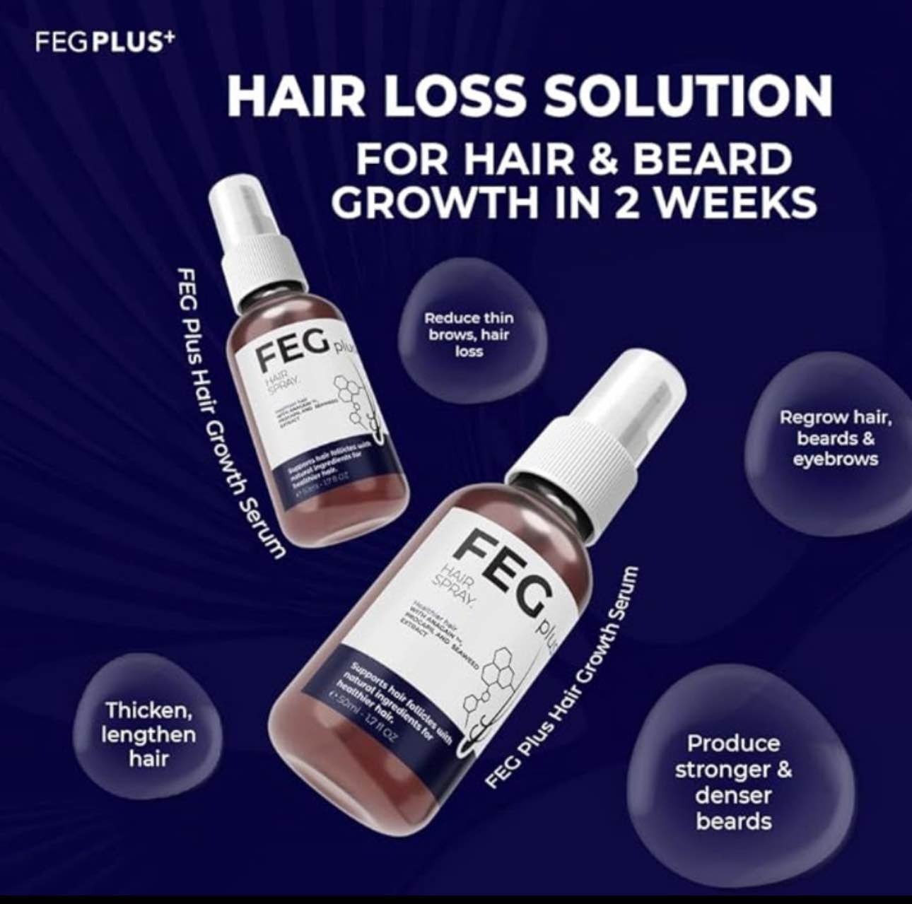 Feg Plus Hair Growth Spray Stimulate Follicles Reduce Hair Fall