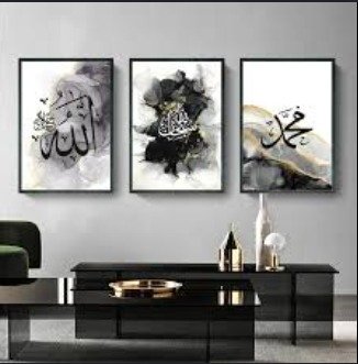 Set of 3 Sticky Wooden Frames for Home Office Wall Decore / Sticky
