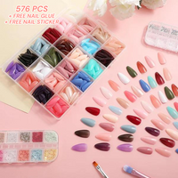 Artificial Nails Pack - 576 Nails With Glue &Amp; Stickers - Image 4