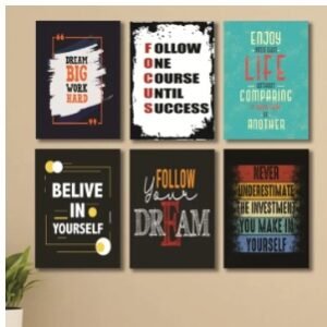 Set of 6 Wooden Photo Tile Wall Art Frames (8×11 Inches)